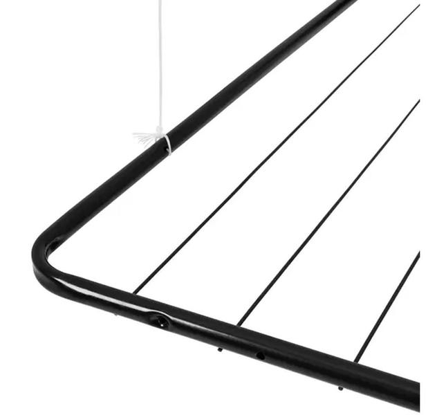 Imagem de Varal De Teto Aço Preto 90Cm X 56Cm 13Kg Resistente Maxeb