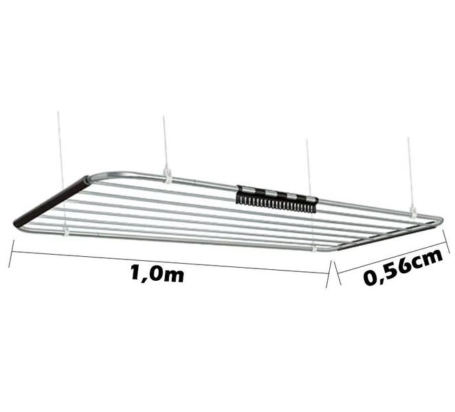 Imagem de Varal de Teto Alumínio Leve Nice 1,00m x 0,56cm 5kg Secalux