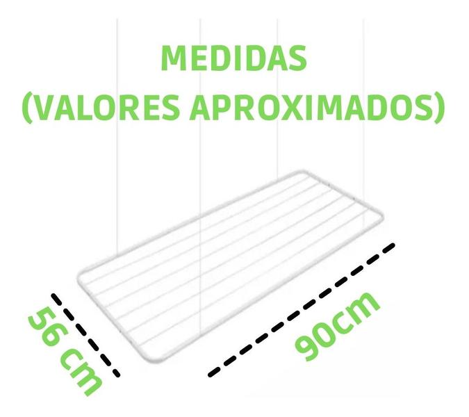 Imagem de Varal De Teto Em Alumínio 90x56Cm Com Kit Instalação