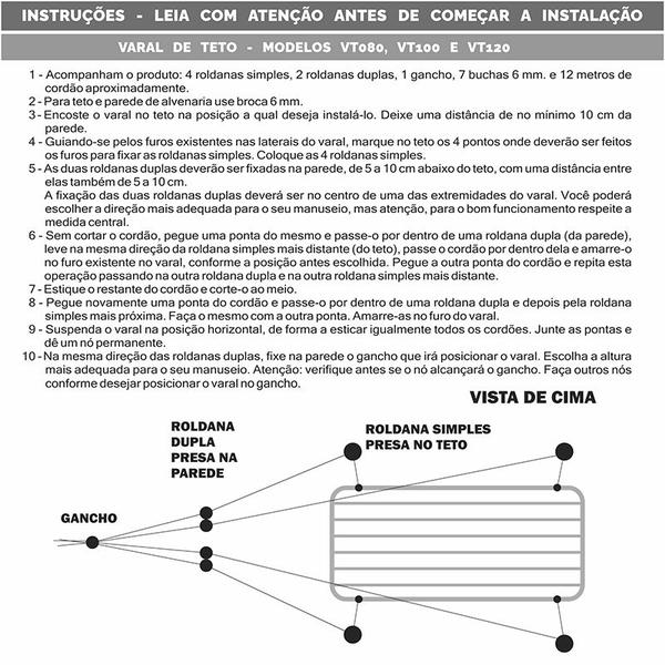 Imagem de Varal De Teto Gibafer Alumínio Não Enferruja 80x60cm com Kit de Fixação