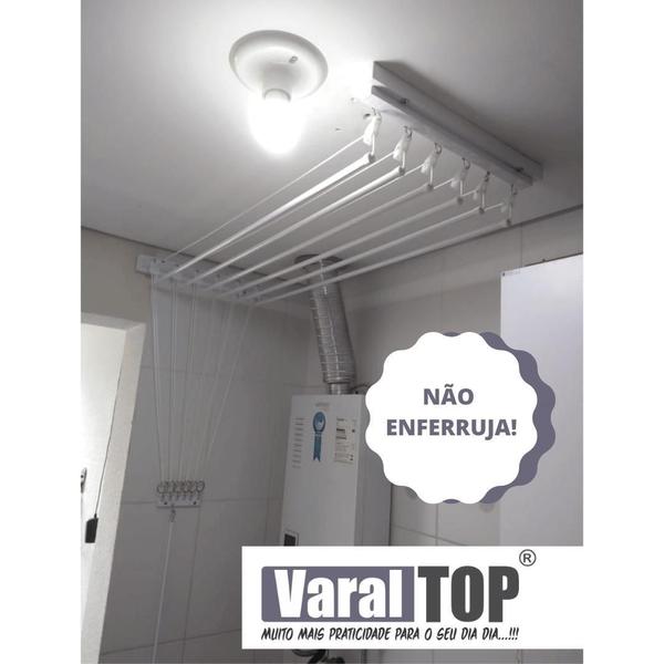 Imagem de Varal De Teto Individual 80Cm X 06 Varetas - Em Alumínio