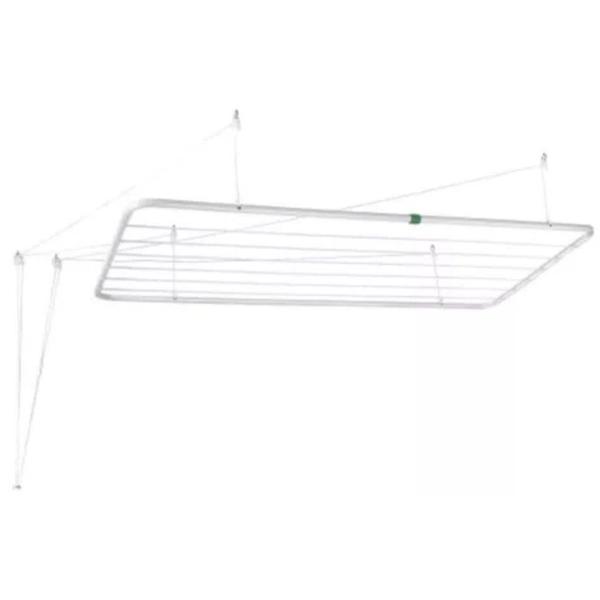 Imagem de Varal de Teto Portátil  90cm 13 Metros de Corda  para 13kg  Varal Suspenso  Ideal para Apartamentos e Áreas pequenas   Branco