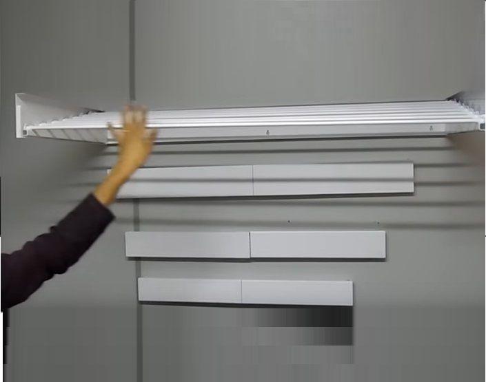 Imagem de Varal Magico 5 Varetas Aluminio Branco Dobravel  90cm