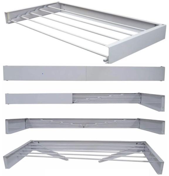 Imagem de Varal Magico 5 Varetas Aluminio Branco Dobravel  90cm