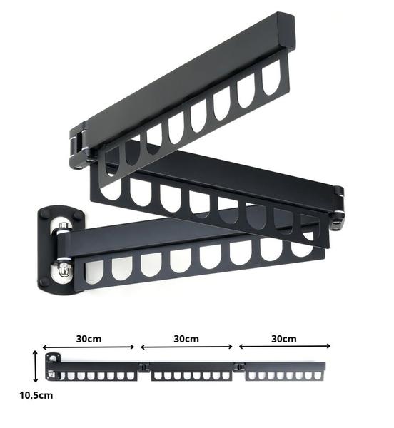 Imagem de Varal Retrátil de Roupas Parede Alumino 104cm Varanda