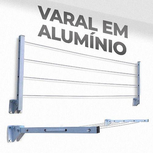 Imagem de Varal Roupa Articulado Dobrável Parede Muro Suporte - 52cm 01 Par