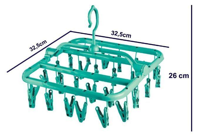 Imagem de Varal Roupas Íntimas 26 Prendedores Dobrável