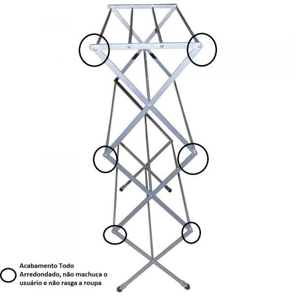 Imagem de Varal  Sanfonado de chao Vertical Aluminio Branco