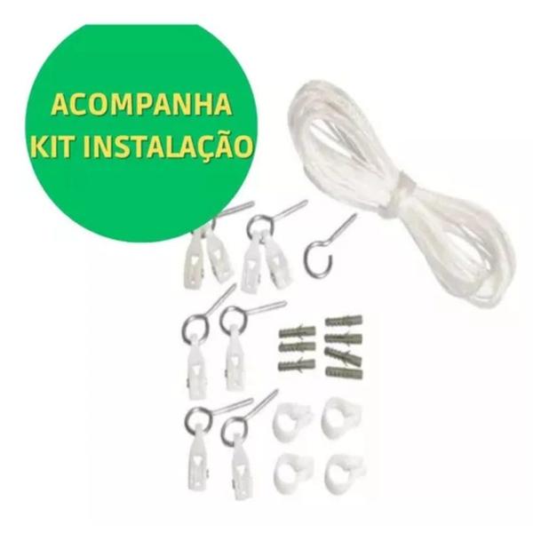 Imagem de Varal Teto de Aço 90cm Compacto Portátil com Kit de Instalação Suporta até 13kg