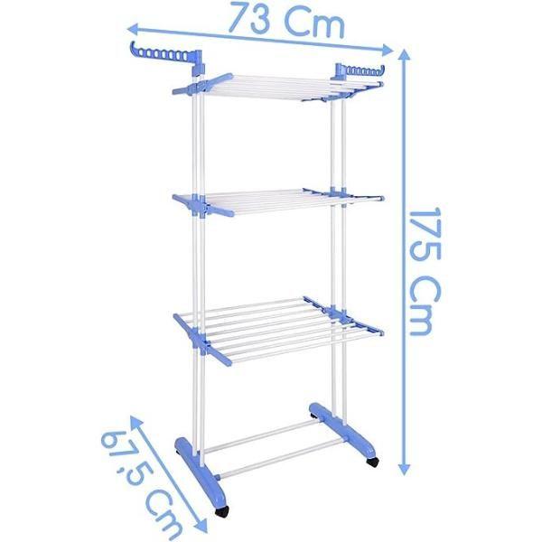 Imagem de Varal Torre 3 Andares Inox Retrátil Compacto