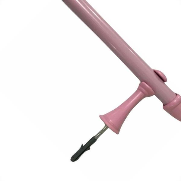 Imagem de Varao Cortina Cadiz Simples 3M Rosa Com Suporte 40012