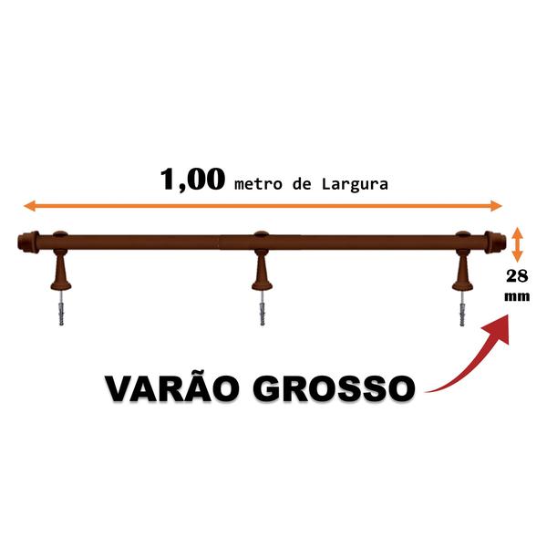 Imagem de Varão Grosso Bastão 1 Metro para Cortinas 28mm Varias Cores