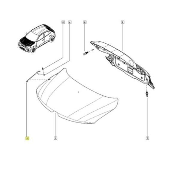 Vareta Haste Capo Renault Kwid 2018 2019 2022 original Imagem de Vareta Haste Capo Renault Kwid 2018 2019 2022 original