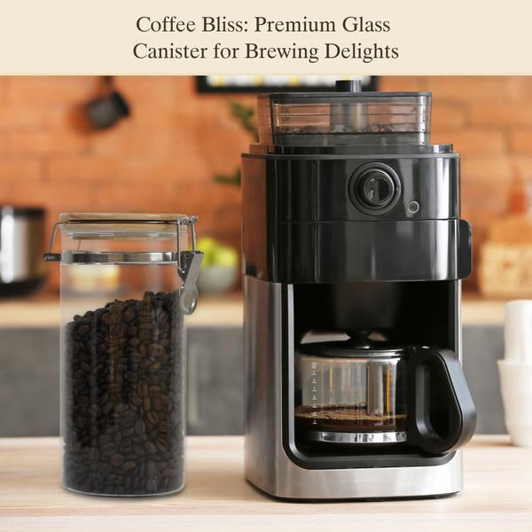 Imagem de Vasilha de café EQEY Glass para armazenamento de grãos de café, vedação hermética