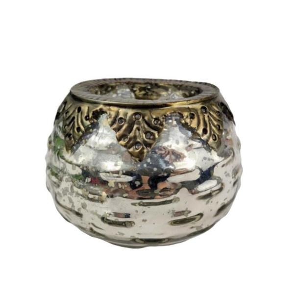 Imagem de Vasinho Castical Vaso Prata Bronze 8X8Cm Decoracao G