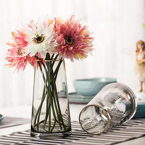 Imagem de Vaso alto de vidro de flores transparentes (rosa) para deck de sala de casa