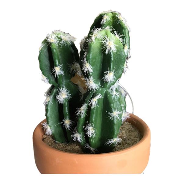 Imagem de Vaso arranjo de cerâmica com cactos artificial 16x8cm (altura com cactos)