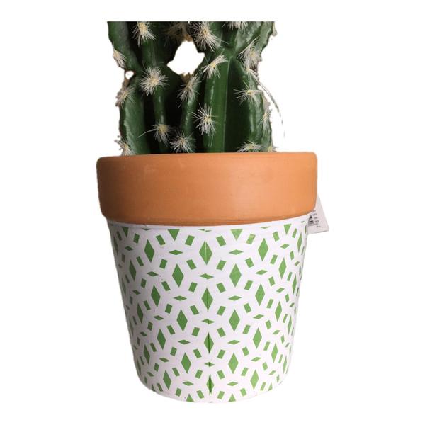 Imagem de Vaso arranjo de cerâmica com cactos artificial 16x8cm (altura com cactos)