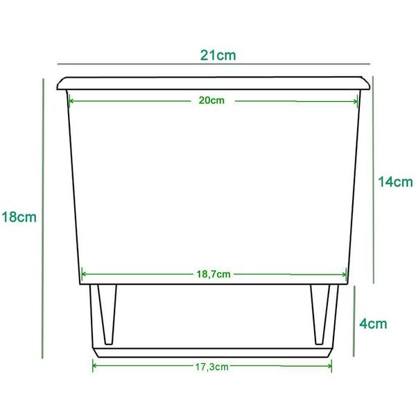 Imagem de Vaso Auto Irrigável N4 21X18 Preto Raiz Antidengue Kit 6 Un