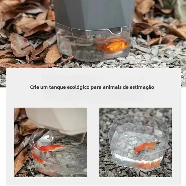 Imagem de Vaso Autoirrigável de Plástico e Resina - Grande, Transparente e Branco