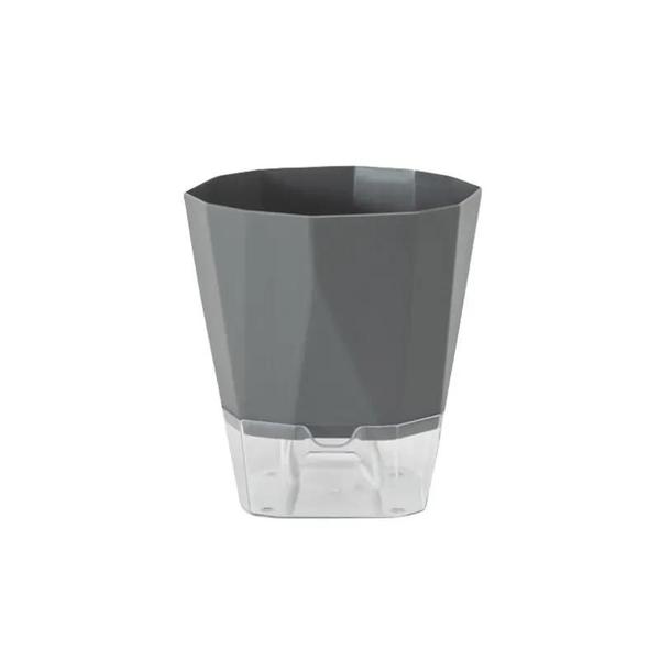 Imagem de Vaso Autoirrigável de Plástico e Resina - Grande, Transparente e Branco