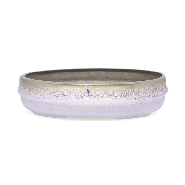 Imagem de Vaso Bacia Decorativo Osaka Branco Gold Vietnamita 11,5x44x36 cm - D'Rossi