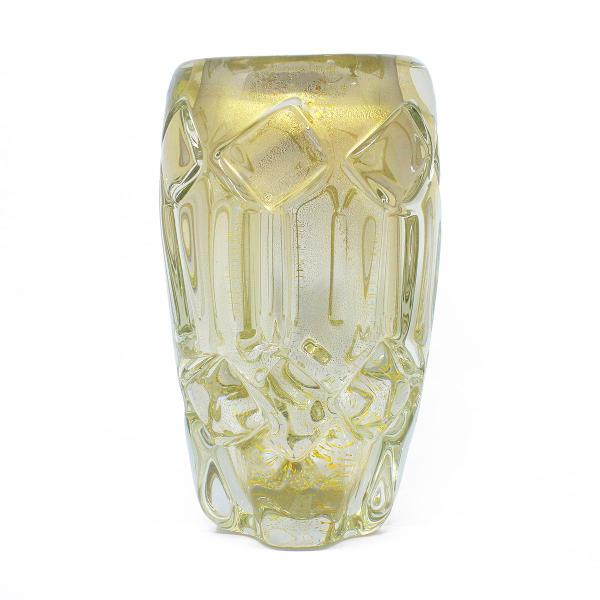 Imagem de Vaso Barcelona IX "M" Quartzo Fume - Murano C/ Ouro 24k