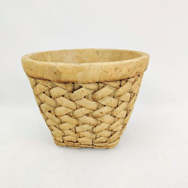 Imagem de Vaso Bege Trama 13X16X16Cm Cachepot Cimento Decoração