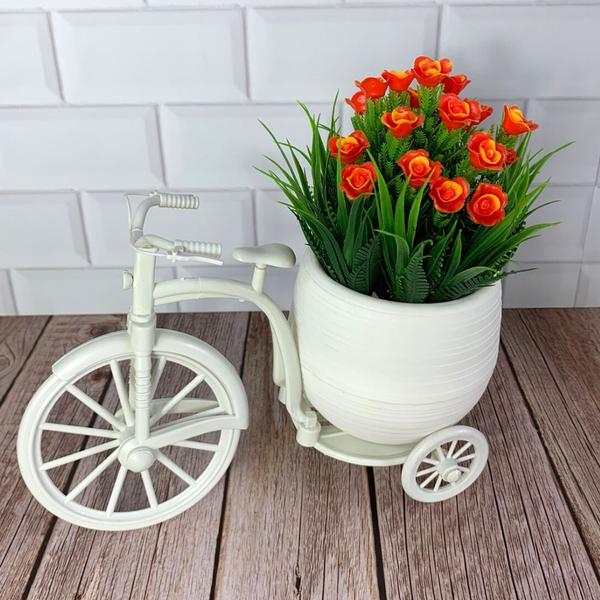 Imagem de Vaso Bicicleta Plástico Banco Decoração - Flores Artificiais