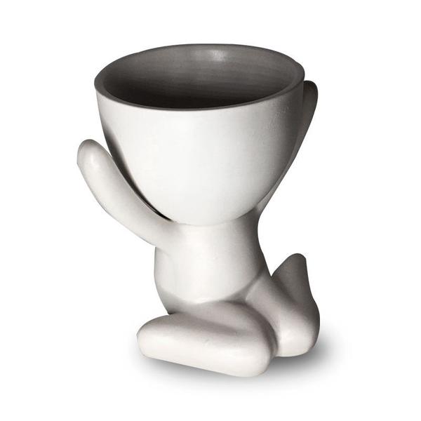 Imagem de Vaso Boneco Bob Em Porcelana Sentado P/Cacto Suculenta