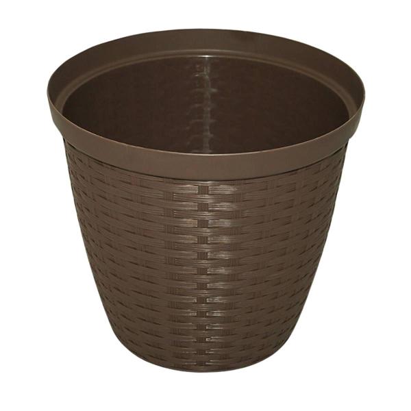 Imagem de Vaso Cachepô Rattan (11X10) Cor Tabaco TOP GARDEN