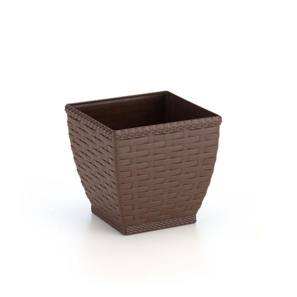 Imagem de Vaso Cachepo Rattan Pequeno Quadrado Kit com 2