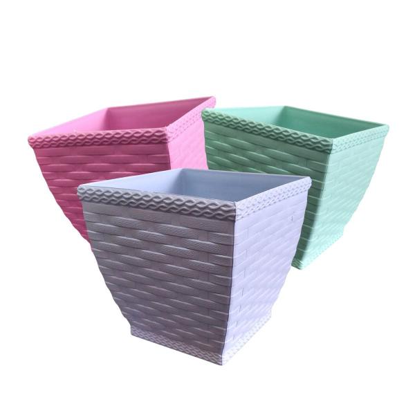 Imagem de Vaso Cachepô Rattan Quadrado Color 850ml - 11cm x 11cm