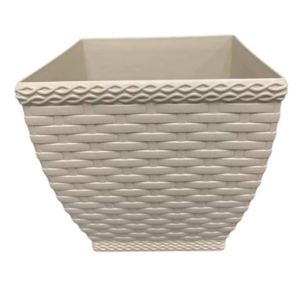 Imagem de Vaso Cachepô Rattan Quadrado Médio (13,1L) Palha INJEPLASTEC