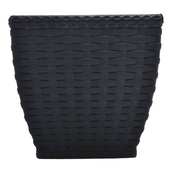 Imagem de Vaso Cachepô Rattan Quadrado Médio (13,1L) Preto Injeplastec