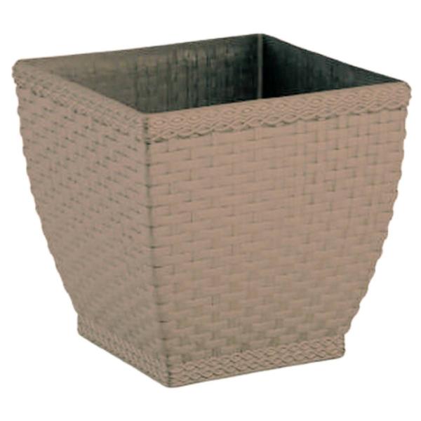 Imagem de Vaso Cachepô Rattan Quadrado Mini (2,1L) Palha INJEPLASTEC