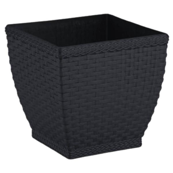 Imagem de Vaso Cachepô Rattan Quadrado Mini (2,1L) Preto INJEPLASTEC