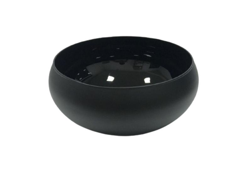 Imagem de Vaso Cachepot Bacia em Vidro Preto Fosco 28x14 Decoração para Centro de Mesa