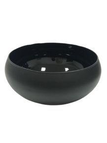 Imagem de Vaso Cachepot Bacia em Vidro Preto Fosco 28x14 Decoração para Centro de Mesa