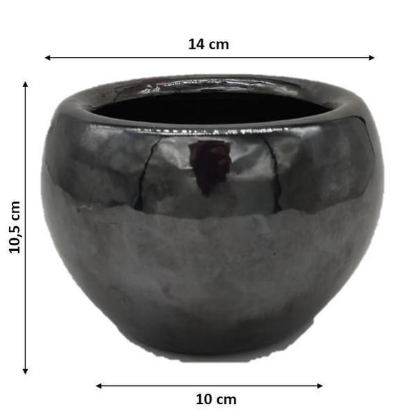 Imagem de Vaso Cachepot Bola 1 Rodio Negro