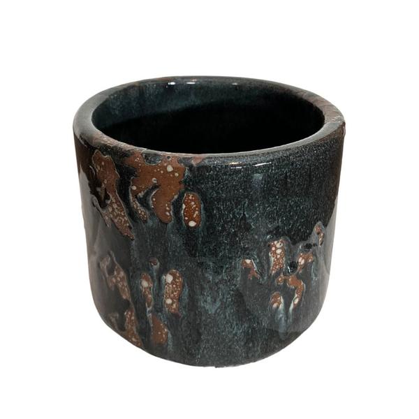 Imagem de Vaso Cachepot de Mesa 20cm Redondo de Cerâmica Texturizada