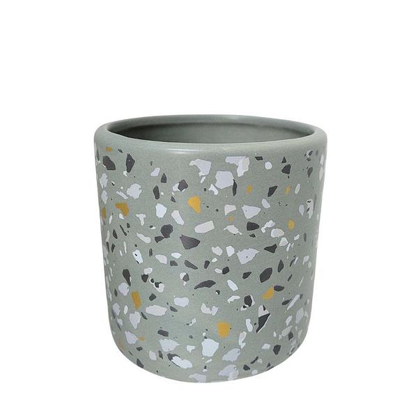 Imagem de Vaso Cachepot Porcelana Cinza Granulado 10cm - Home Design