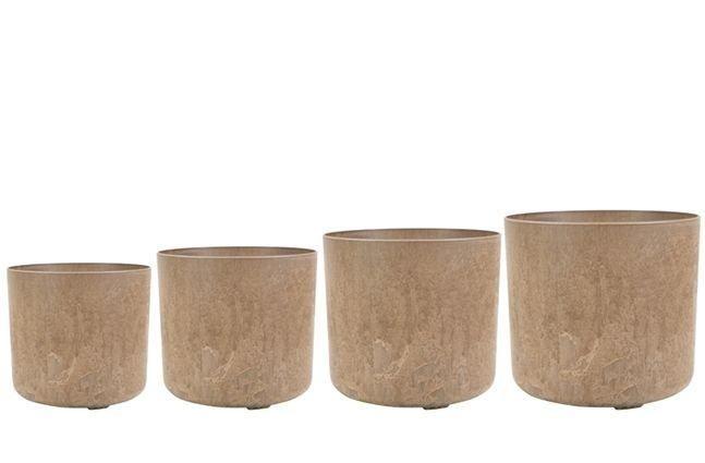 Imagem de Vaso celine ocre plastico uv e po de pedra  com drenagem m