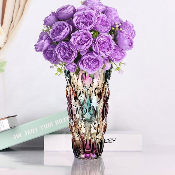 Imagem de Vaso CEMABT de vidro para flores 1,5 kg, cristal colorido, 24 cm