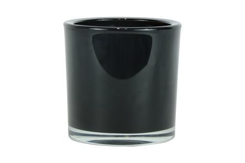 Imagem de Vaso cilindrico preto vidro polones 12cm