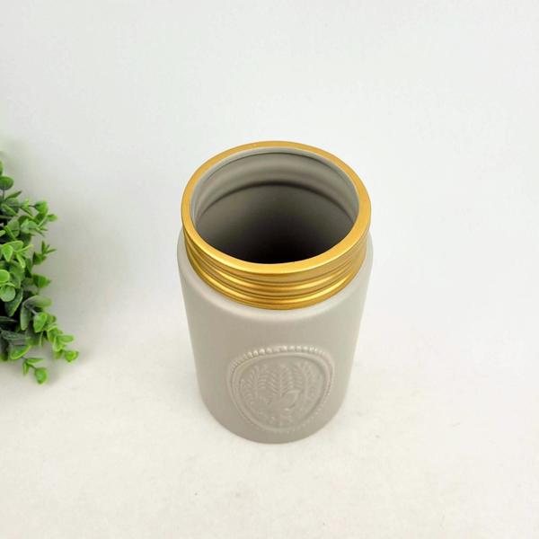 Imagem de Vaso Cinza E Dourado Pássaro 18X11Cm Decoração Cachepot