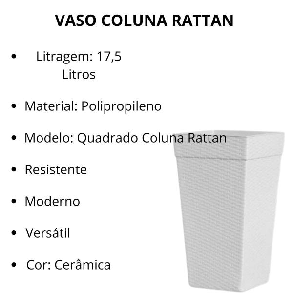 Imagem de Vaso Coluna Rattan Anti Fungo/Bactéria Cerâmica 17,5 Litros