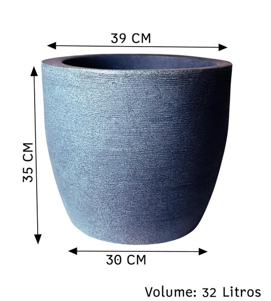 Imagem de Vaso Cone Redondo Moderno Modelo grafiato  Jardim Polietileno 39X35