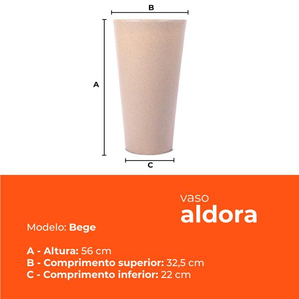 Imagem de Vaso Cônico Aldora Bege 56 Terrano