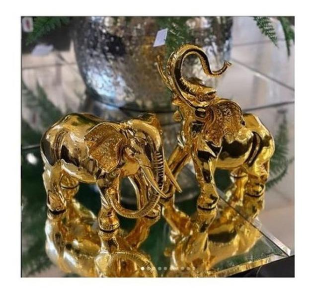 Imagem de Vaso Cristal Murano Verde Escuro Marcas Dourado Lapidados